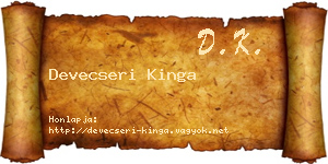 Devecseri Kinga névjegykártya